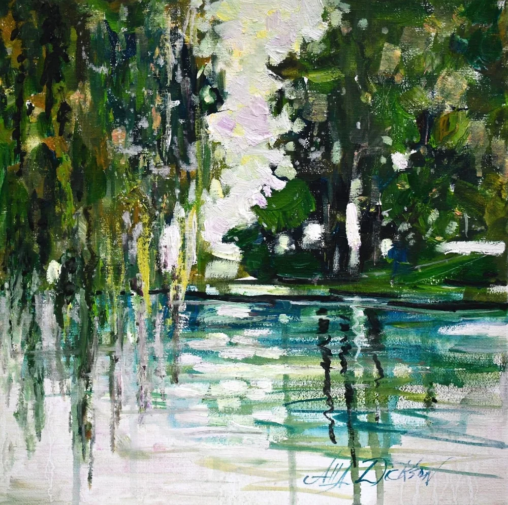 Willow Tree Painting By Water Willow Impressionism Art Water